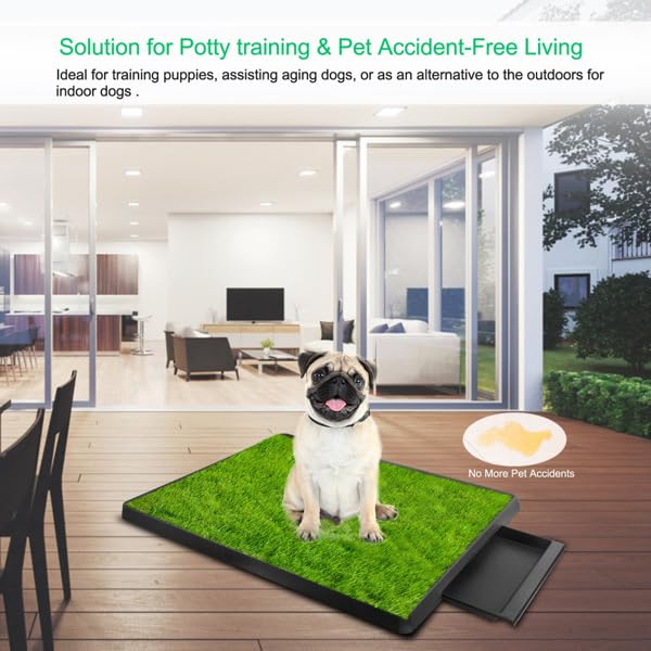 Indoor Outdoor Dog Potty with Artificial Turf Grass Mat 25x20 in K503