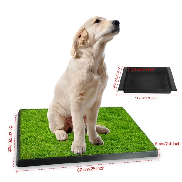 Indoor Outdoor Dog Potty with Artificial Turf Grass Mat 25x20 in K503