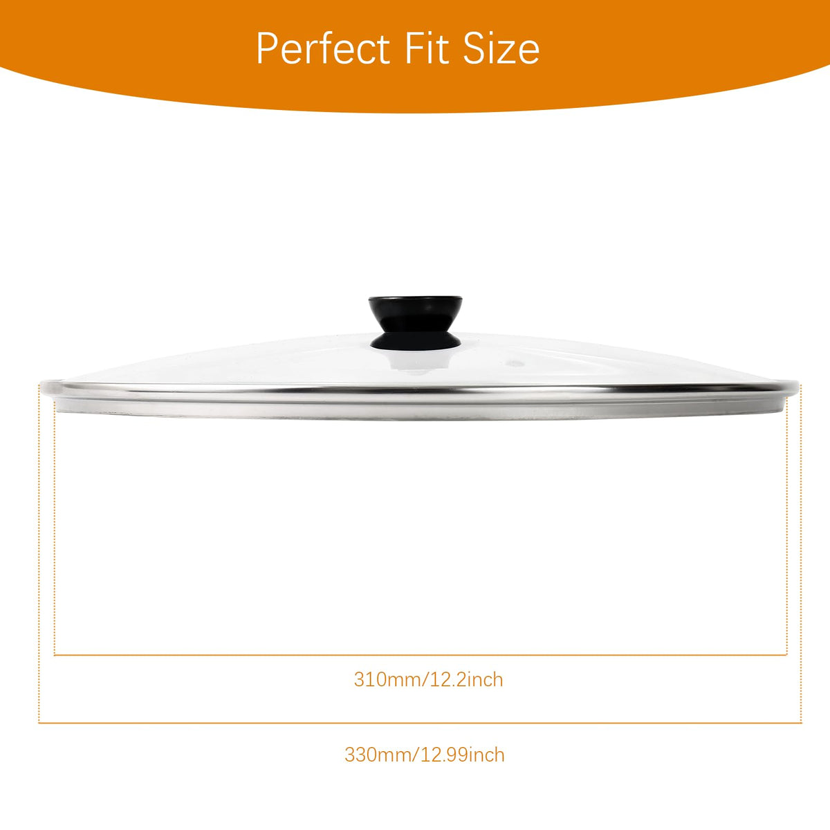 13 Inch Clear Tempered Glass Pan Lid F359901