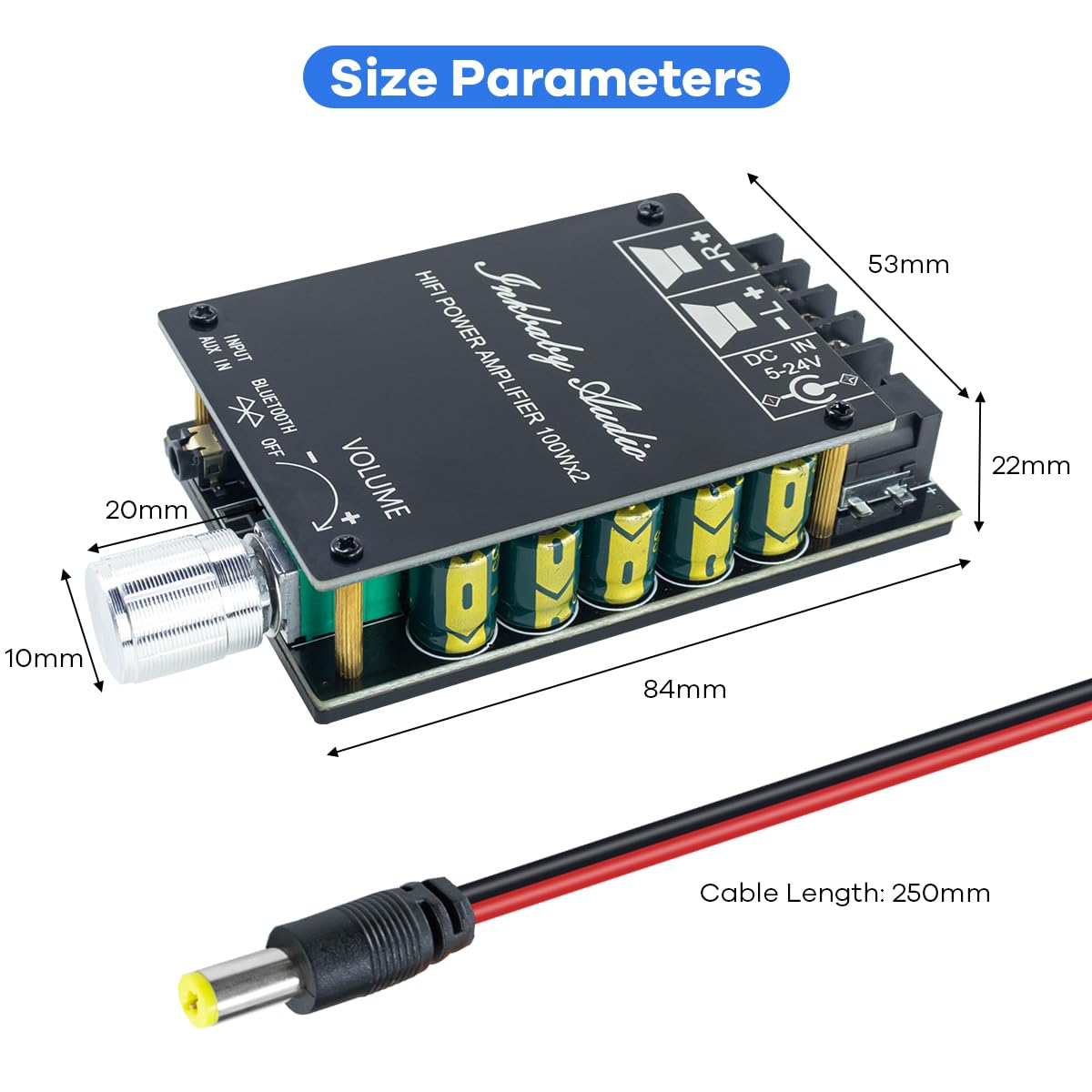200W Bluetooth 5.0 Stereo Dual Channel Mini Amp Board B3297
