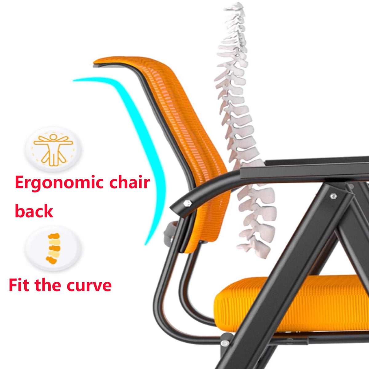 Folding Ergonomic High Back Mesh Chair with Lumbar Support O406