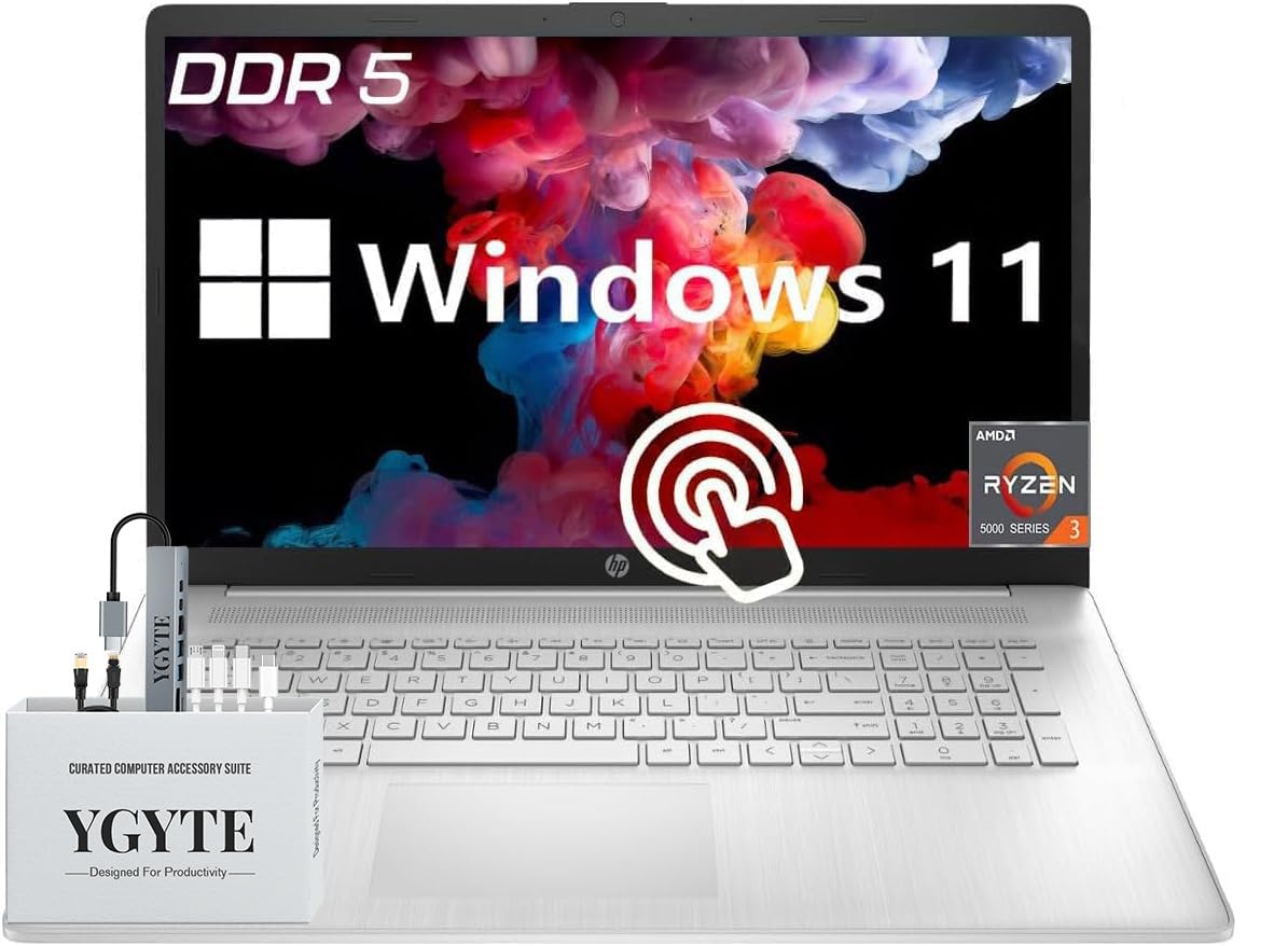 17.3 Inch Touchscreen Laptop, AMD Ryzen 3, 8GB DDR5 RAM, 512GB SSD Q395897