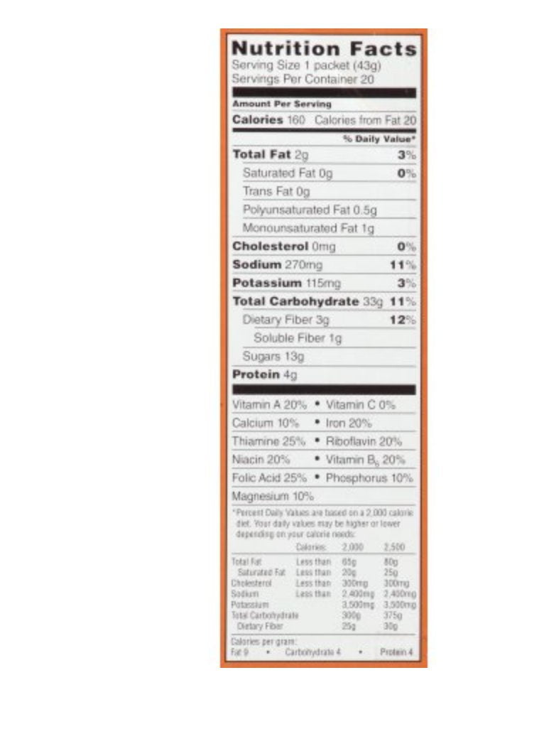 Brown Sugar Instant Oatmeal Value Pack M96557