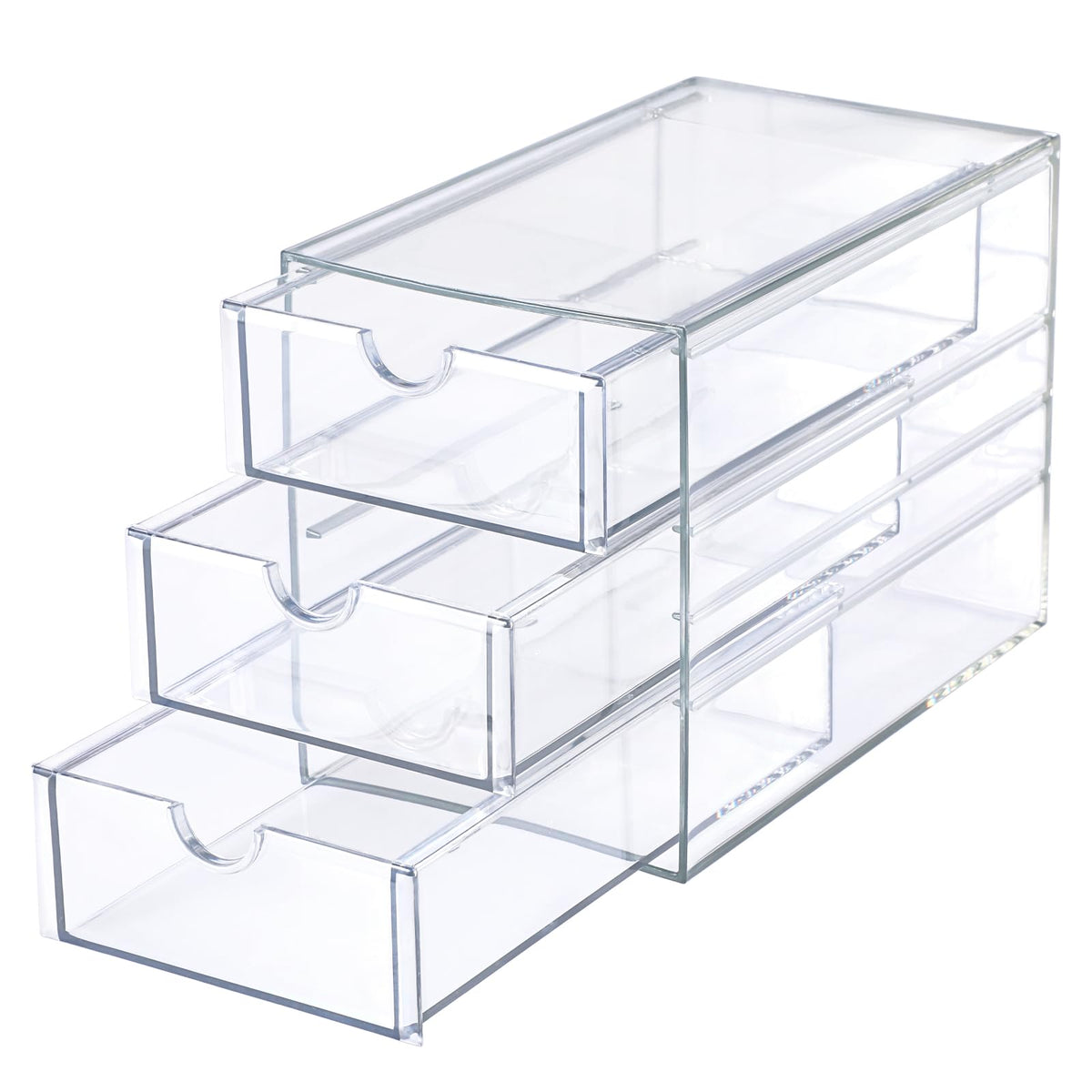 3 Drawer Clear Acrylic Desktop Organizer V89056