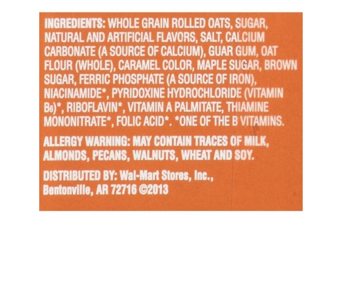 Brown Sugar Instant Oatmeal Value Pack M96557