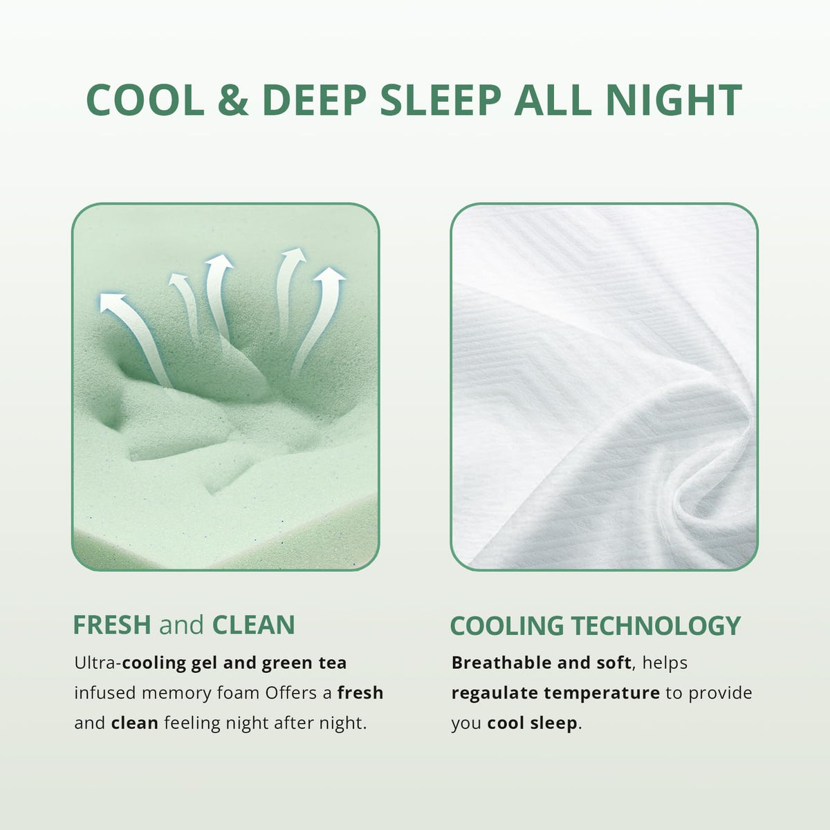 Twin 6 Inch Green Tea Gel Memory Foam Mattress M664