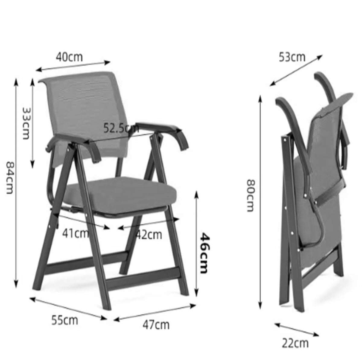 Folding Ergonomic High Back Mesh Chair with Lumbar Support O406
