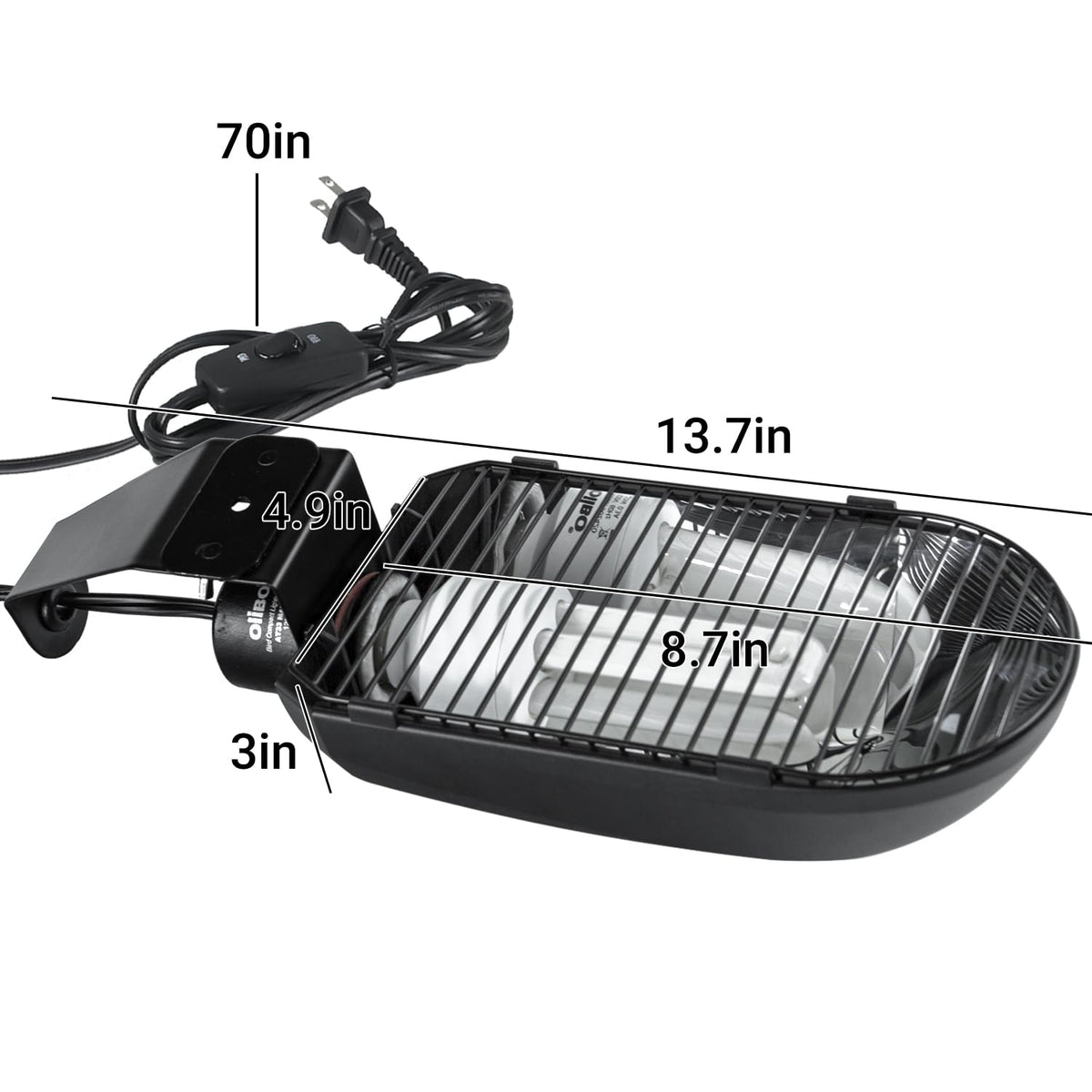 Bird Cage Light Fixture Combo Kit, 2.4% UVB UVA 20W Compact Fluorescent Bulb J267