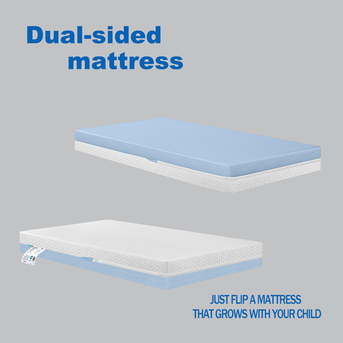 Dual Sided Breathable Crib Mattress, Standard Size 52x28x5 Inch S3795