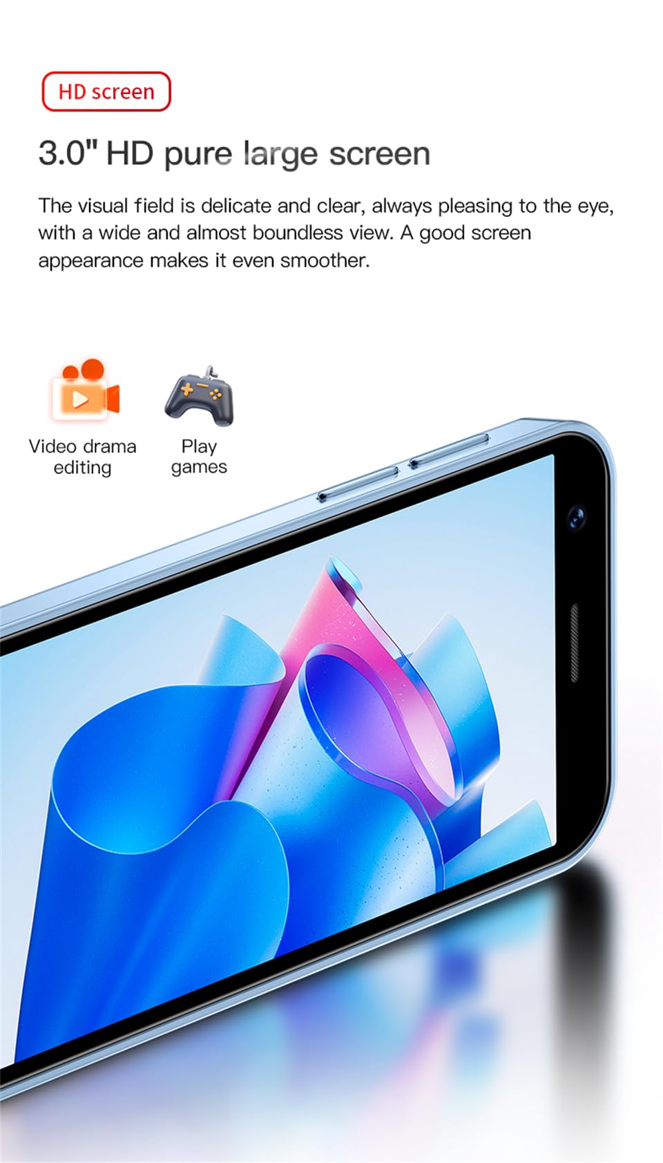 3.0 inch Mini Smartphone 4G LTE Android 10 Quad Core 2000mAh Type-C Dual SIM Purple 3GB RAM 64GB ROM I22502