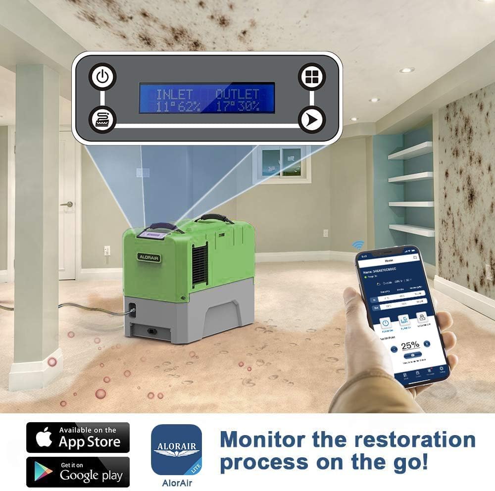 Smart WiFi Commercial Dehumidifier 180 PPD with Hose and Pump C578