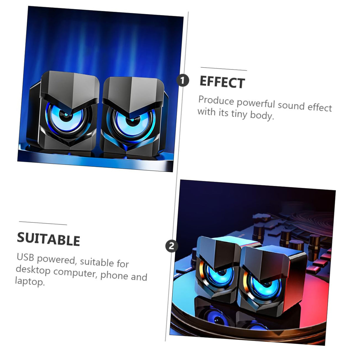 2 Pack USB Computer Speakers O3038