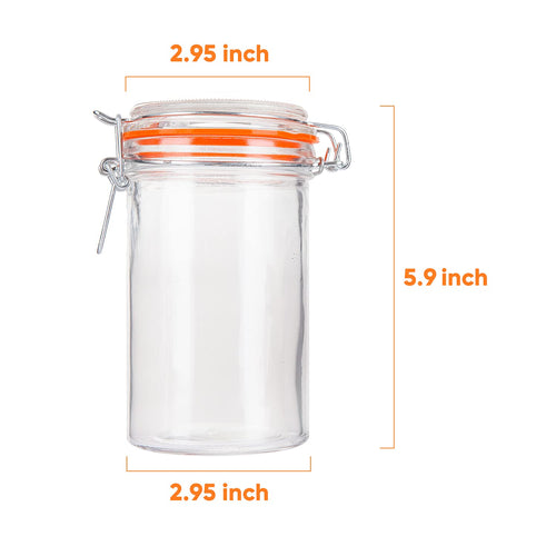 16 oz Glass Airtight Storage Jars, 12 Pack Q88778