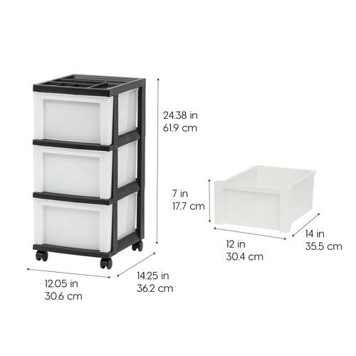 3 Drawer Rolling Storage Cart X59474