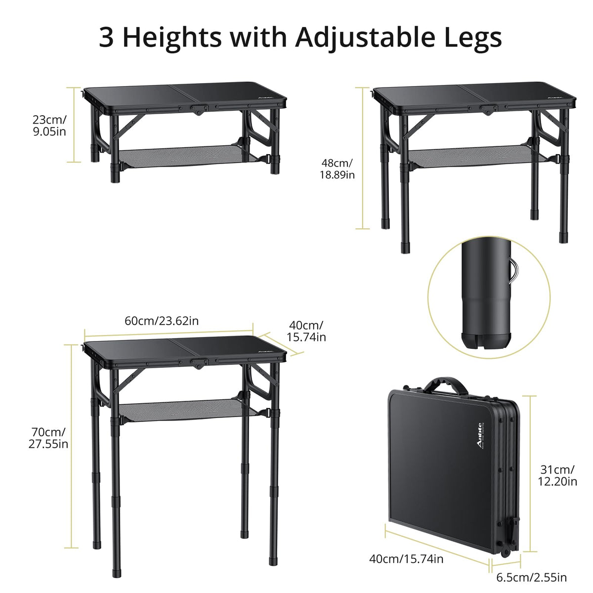24"X 16" Adjustable Height Folding Camping Table G7036