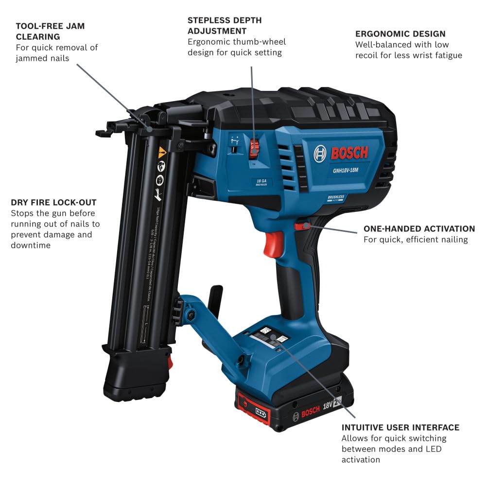 18V Brushless 18-Gauge Brad Nailer Kit with Battery and Charger G64257