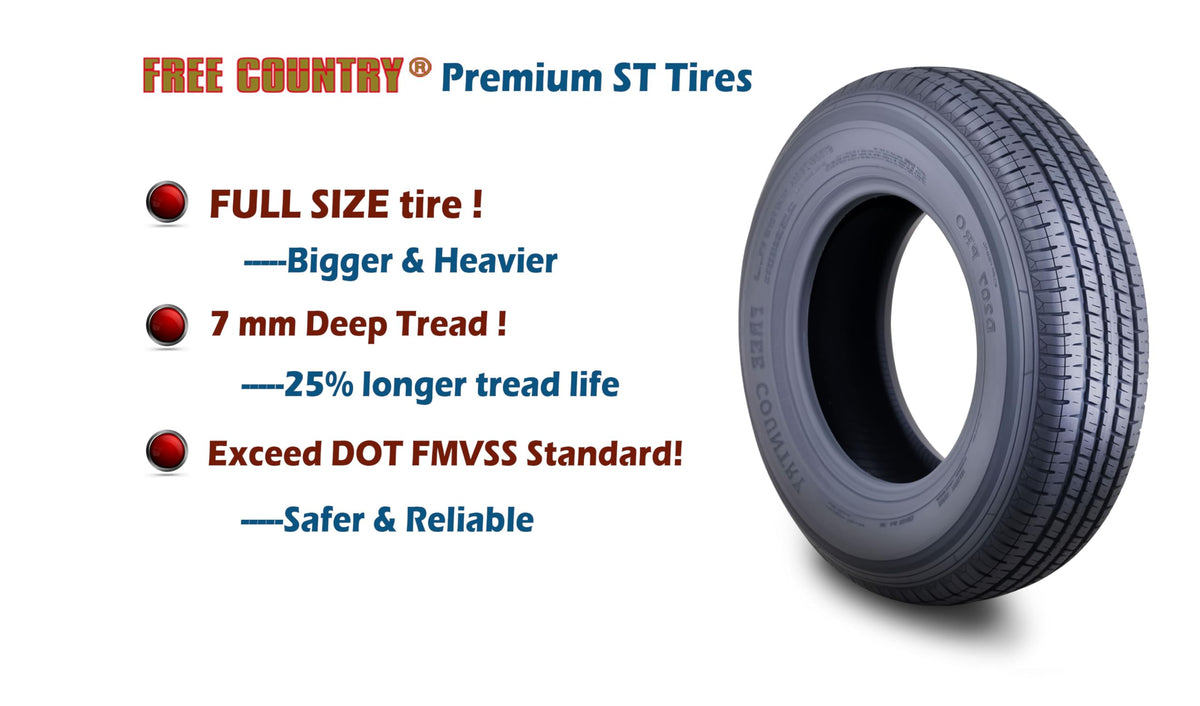 Trailer Tire Wheel ST205/75R15 Black Mod Rim J1233