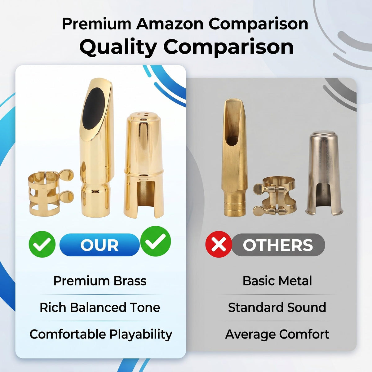 Metal Brass Saxophone Mouthpiece U663