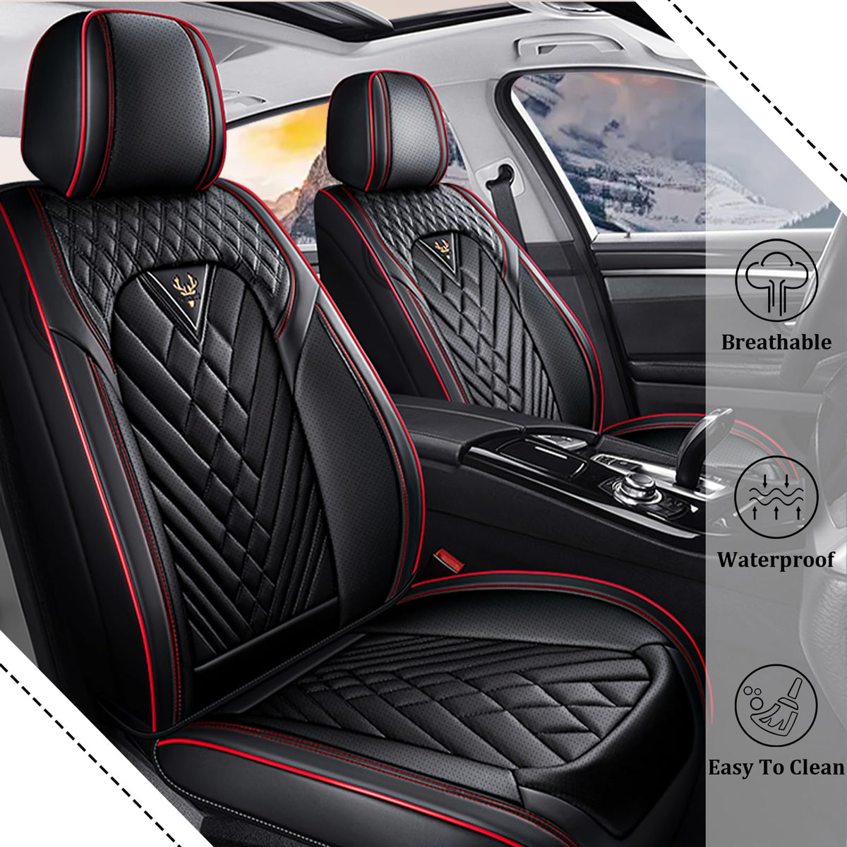 Waterproof Nappa Leather Full Set Car Seat Covers Z136151