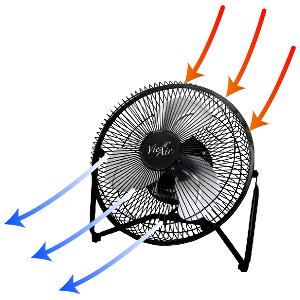 9" 3 Speed Tilting Metal Floor Fan T63154