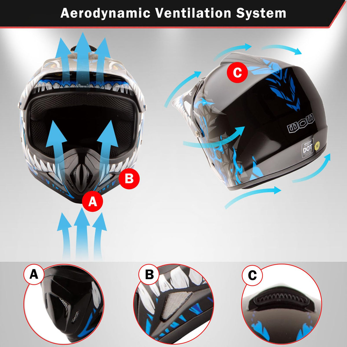 Kids Motocross Helmet with Goggles and Gloves T40072