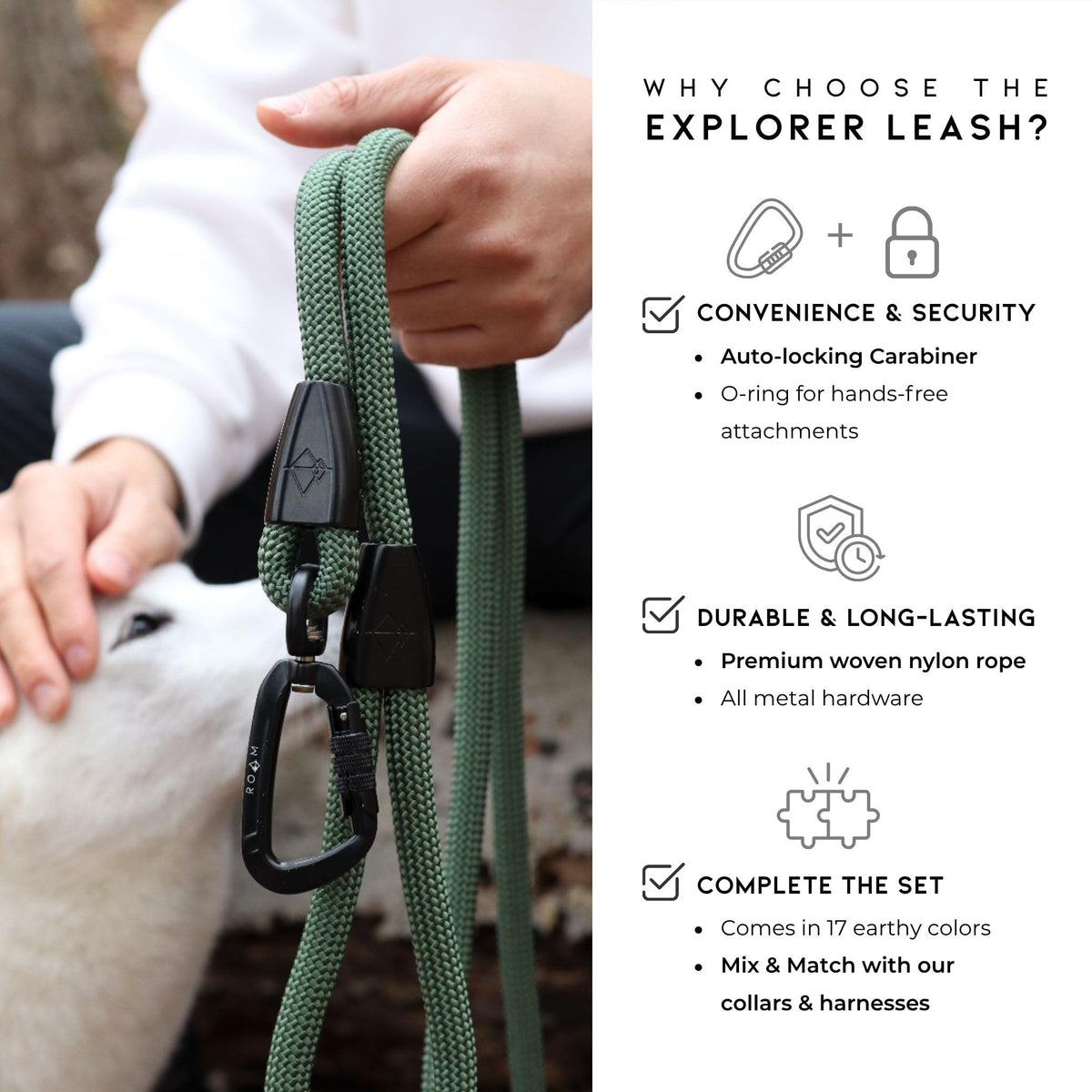 Climbing Rope Leash with Autolocking Carabiner, 6ft Z81564