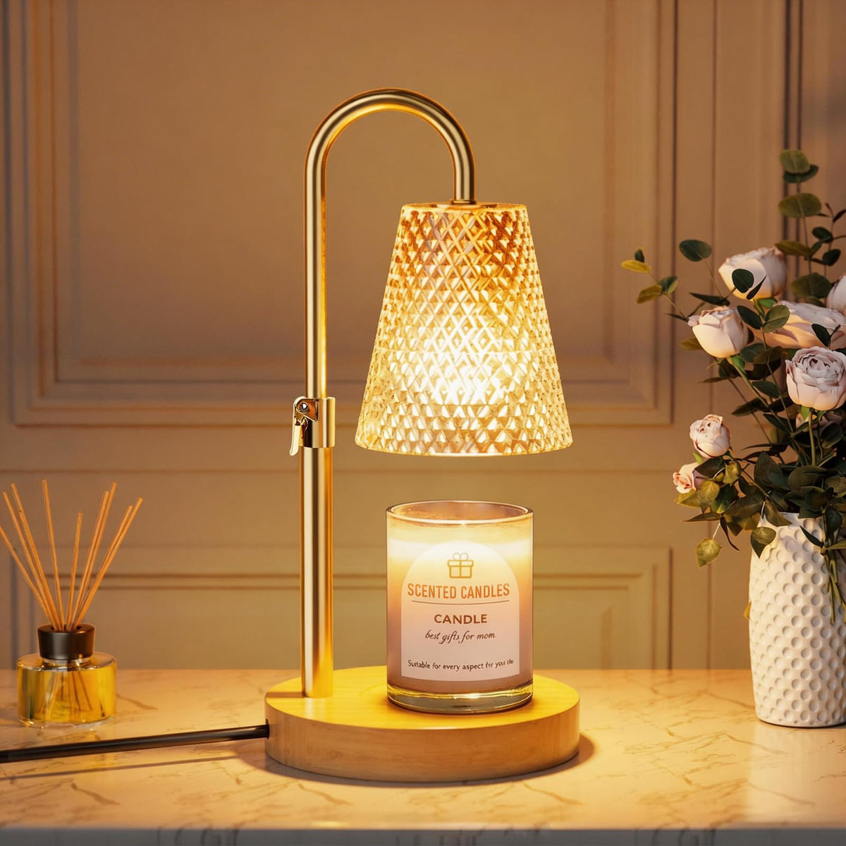 Adjustable Height Candle Warmer Lamp with Timer F631420