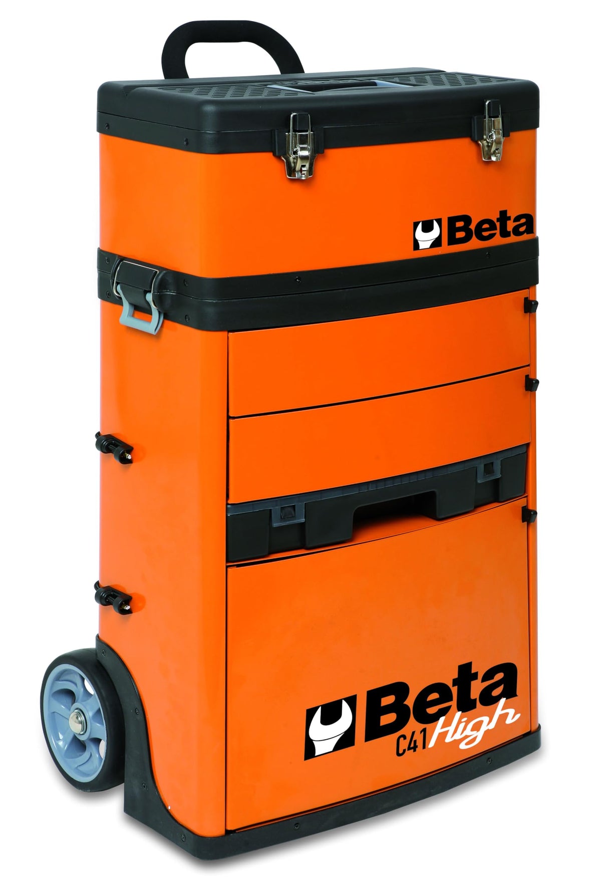 Orange Two-Module Rolling Metal Tool Chest J108521