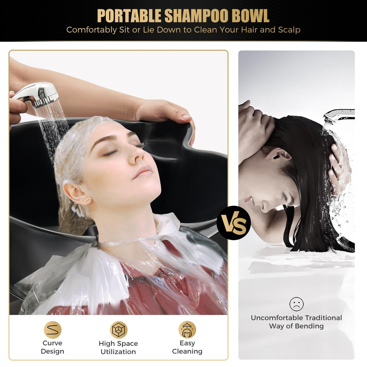 Portable Shampoo Basin, 2 Water Buckets L147