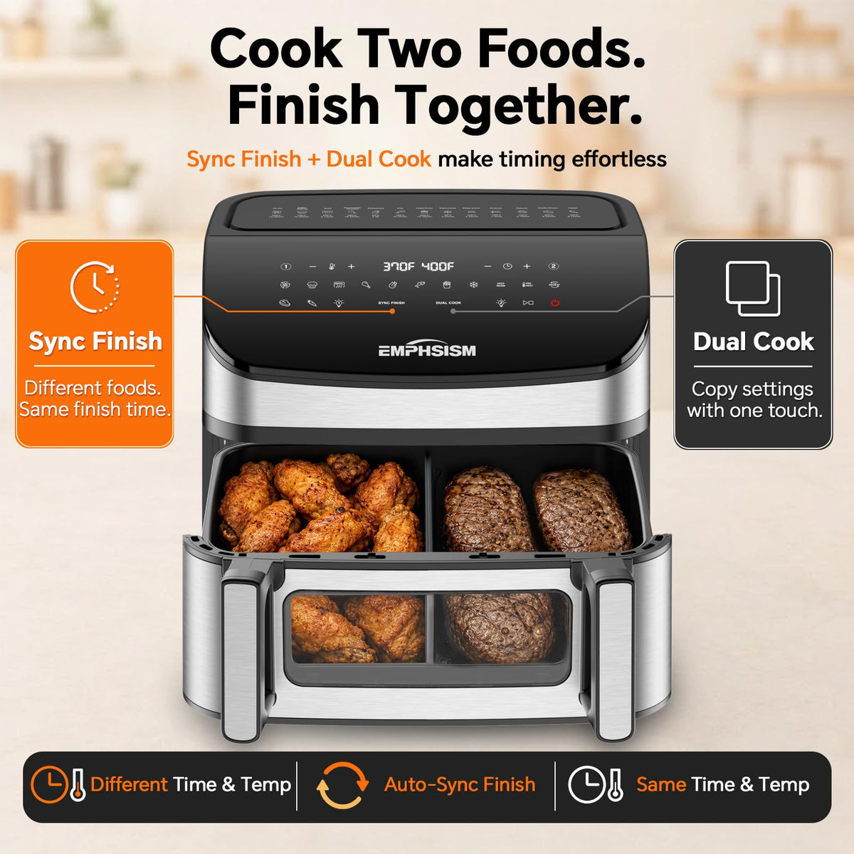 12QT Dual Zone Air Fryer with Viewing Window P7640