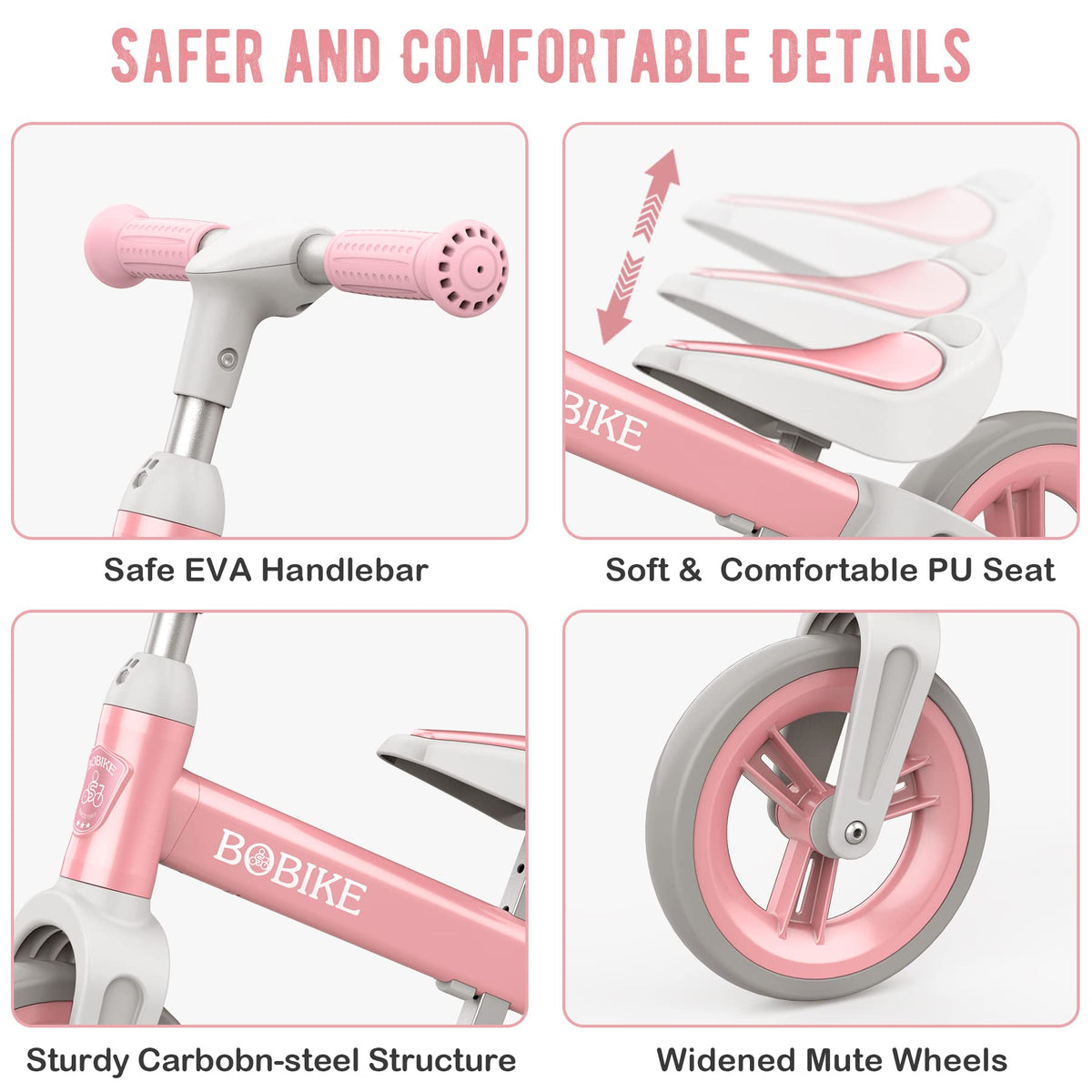 Toddler Balance Bike Adjustable Seat and Handlebar M40617