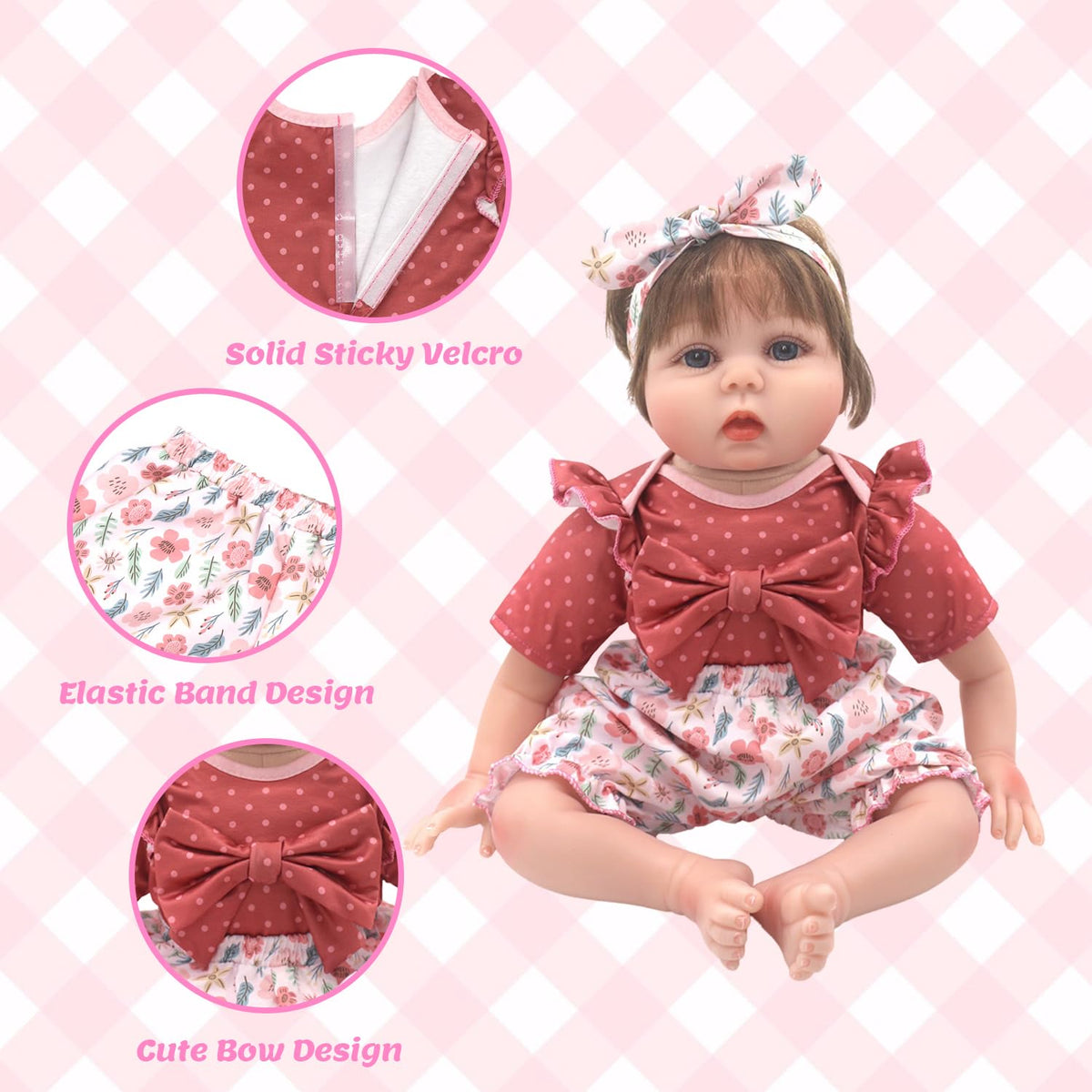 20-22 Inch Reborn Baby Doll Clothes & Accessories Set K707