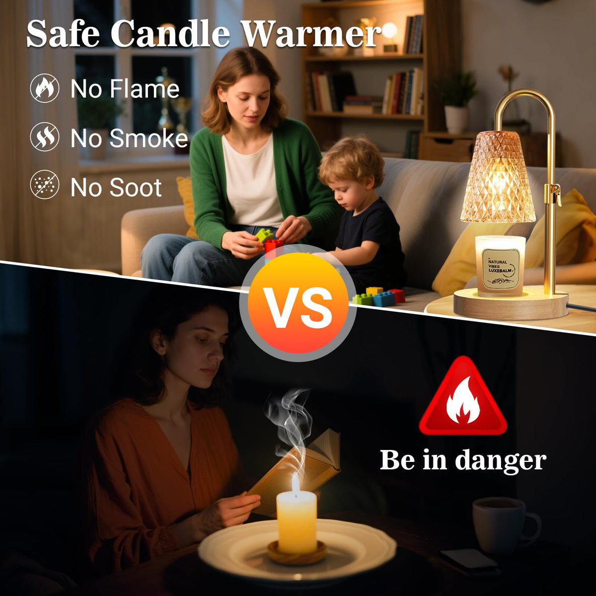 Adjustable Height Candle Warmer Lamp with Timer F631420