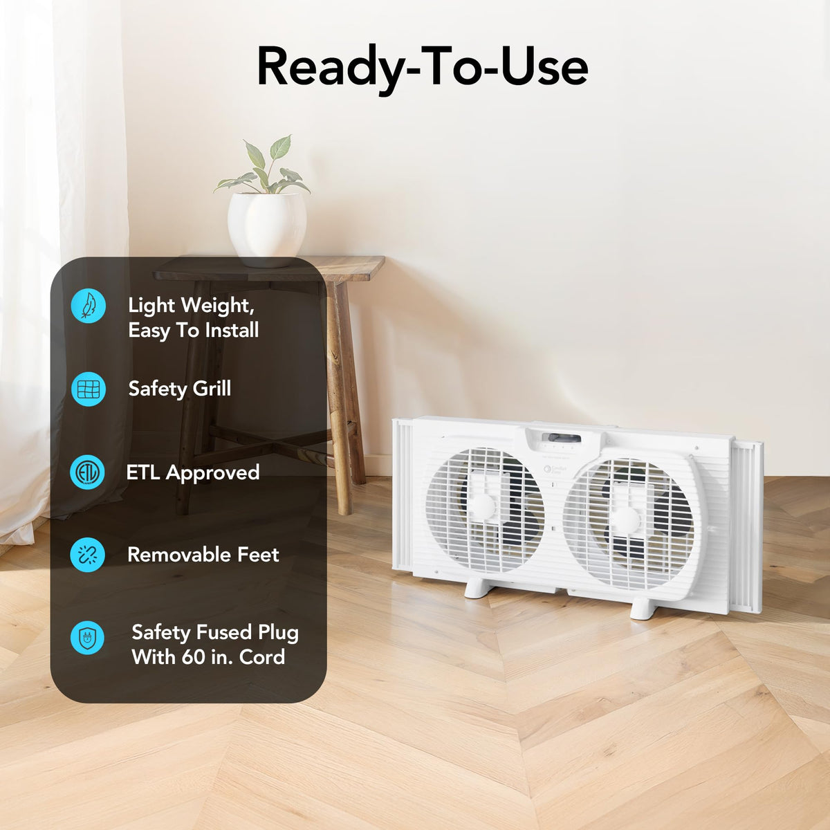 Reversible Twin Window Fan with 3-Speeds D81301