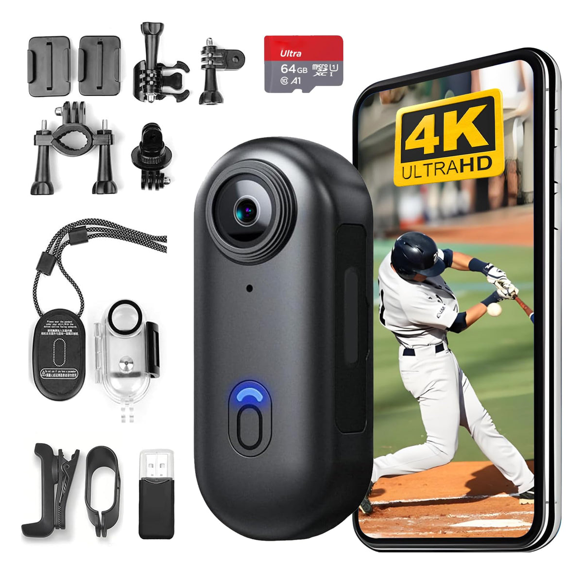 64GB 4K Thumb Action Camera N778
