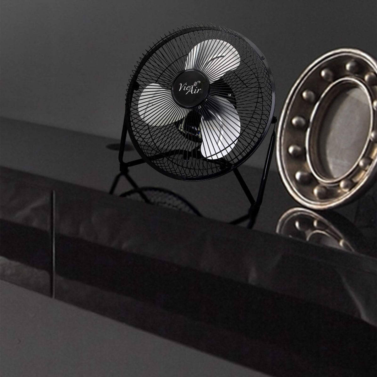 9" 3 Speed Tilting Metal Floor Fan T63154