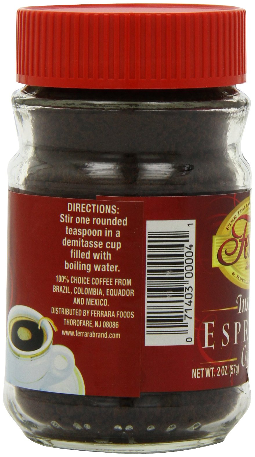 Instant Espresso Coffee 2 oz Glass Jars Pack of 6 M569