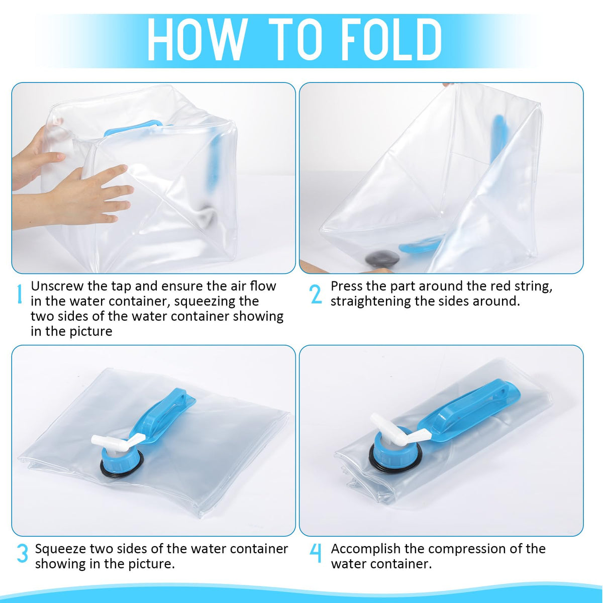 5 Pcs 5.3 Gallon Collapsible Water Container with Spigot G7084