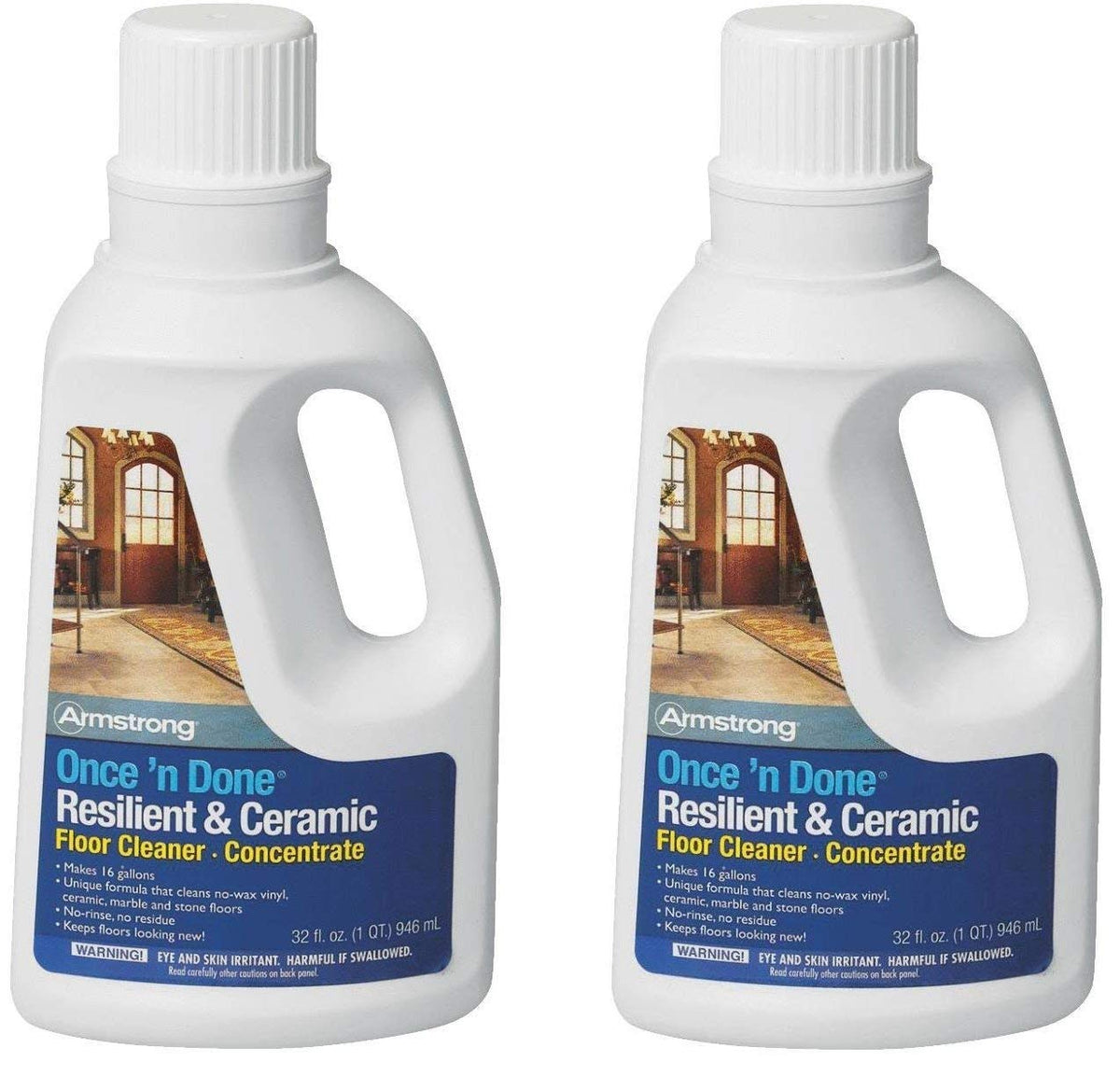 Ceramic Floor Cleaner Concentrate 32oz No-Rinse No-Wax Set of 2 F456