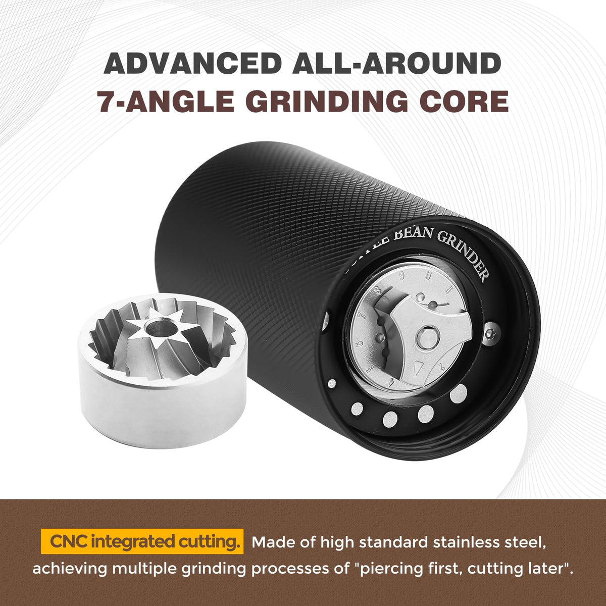 Manual Coffee Grinder with Stainless Steel Conical Burr B5751