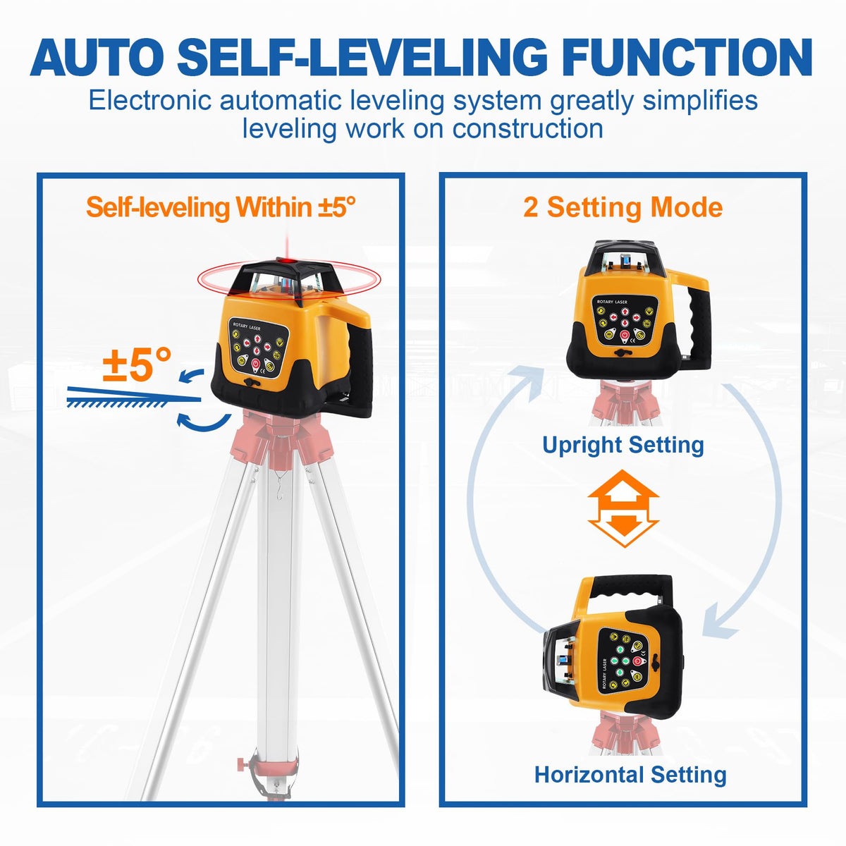 Red Beam Rotary Laser Level Kit with Tripod A6224
