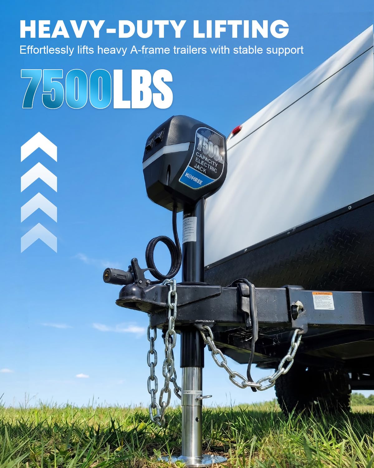 7500lbs Electric Trailer Jack with 7 Way Plug E188
