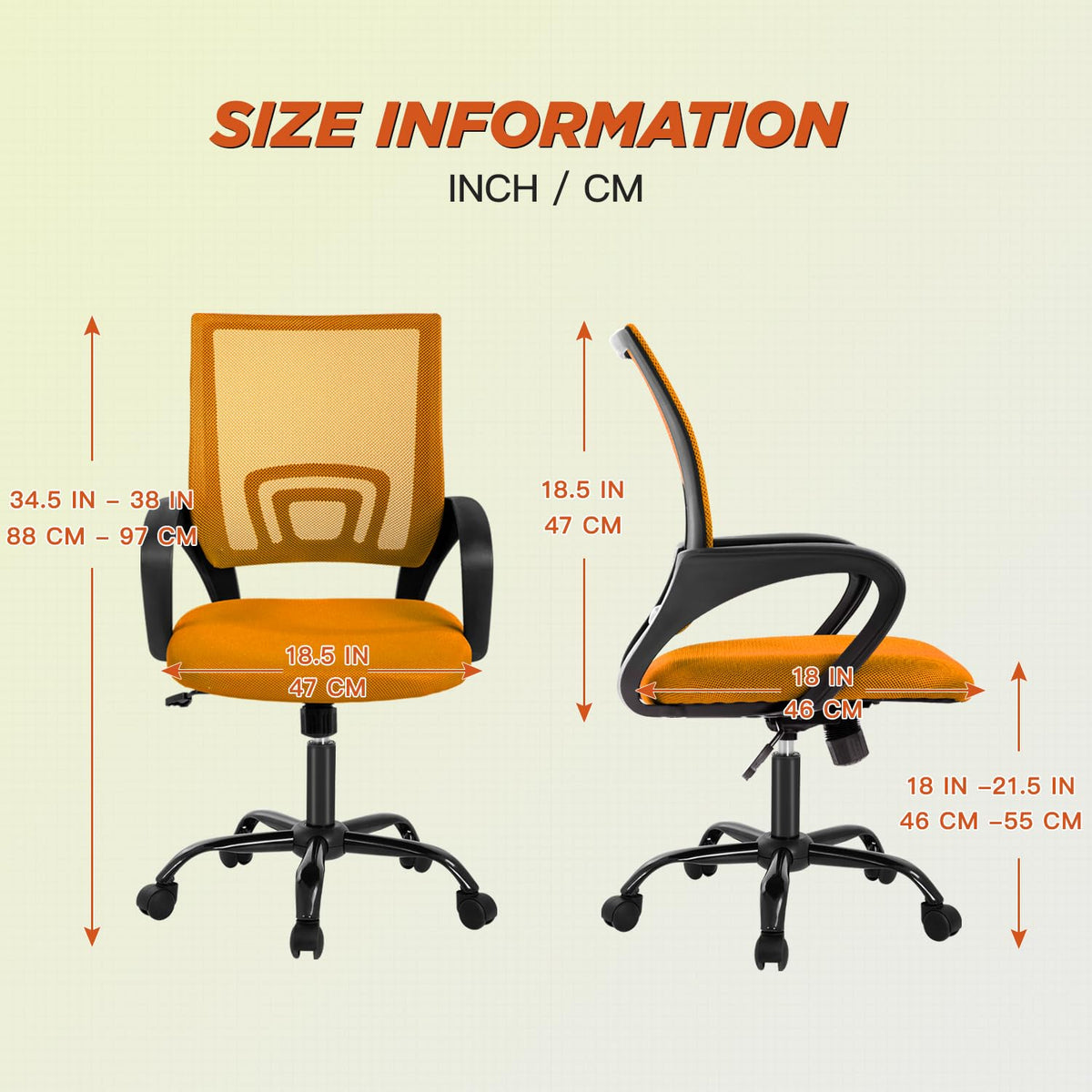 Orange Ergonomic Mesh Office Chair Z874252