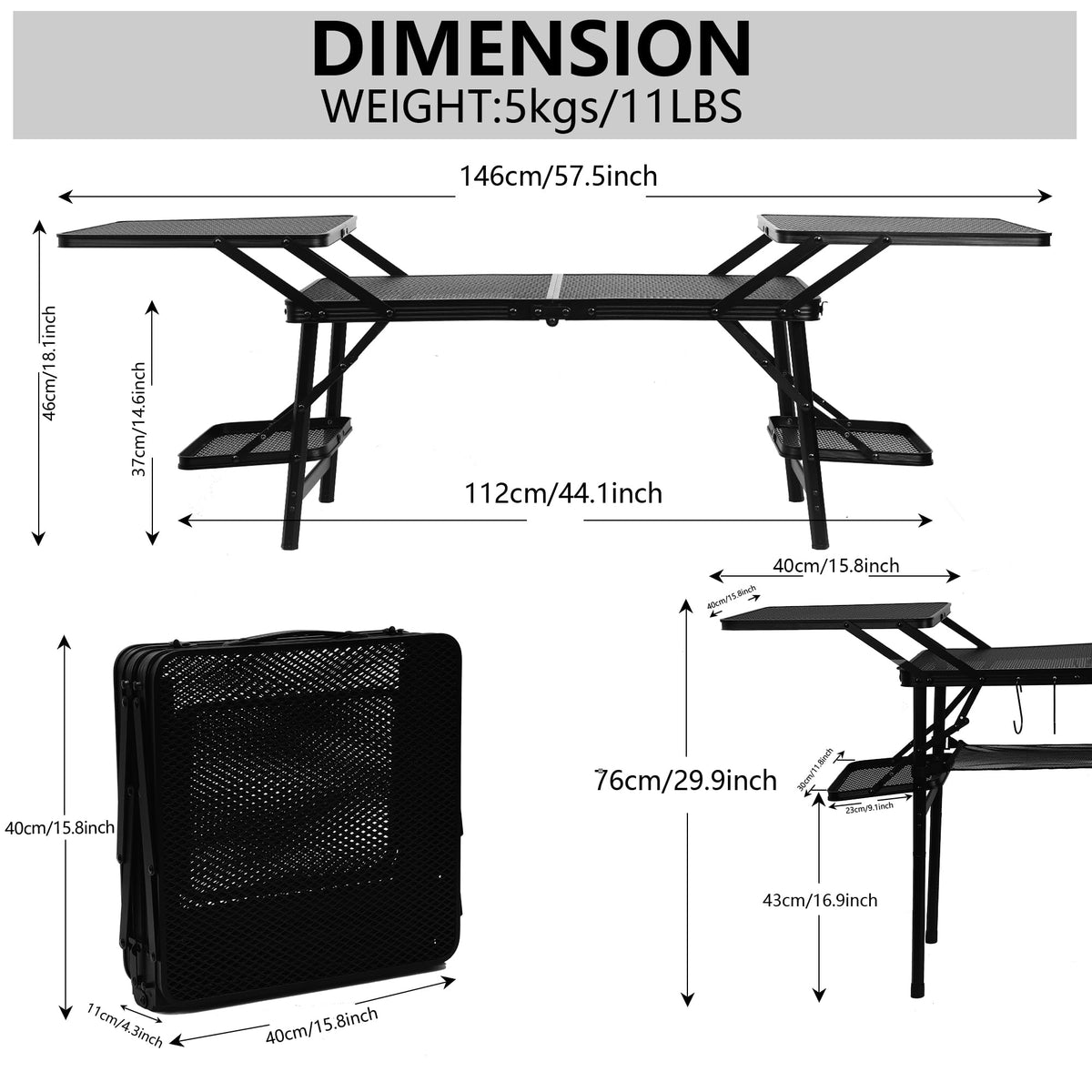 Compact Camping Metal Table X197274