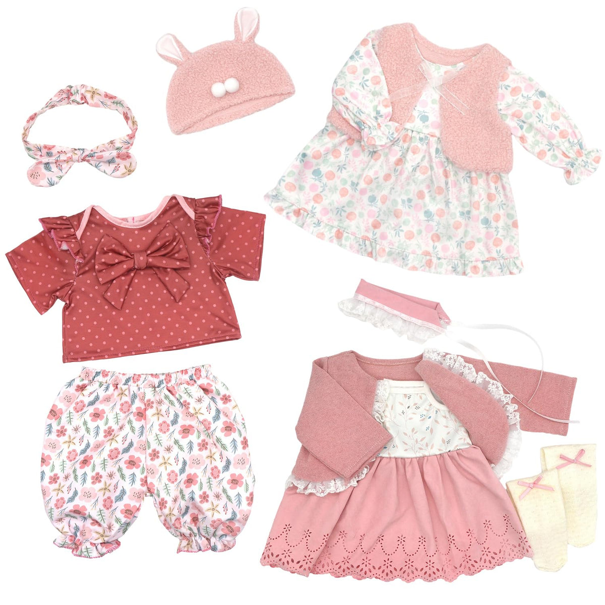 20-22 Inch Reborn Baby Doll Clothes & Accessories Set K707