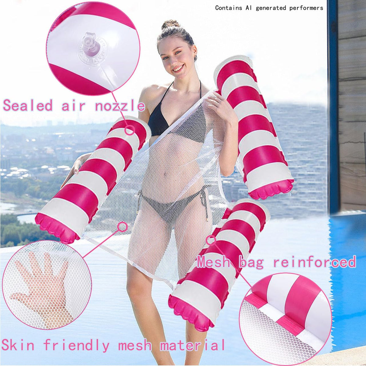 2 Pack Inflatable Pool Floats Chair Bed Hammock Q72092