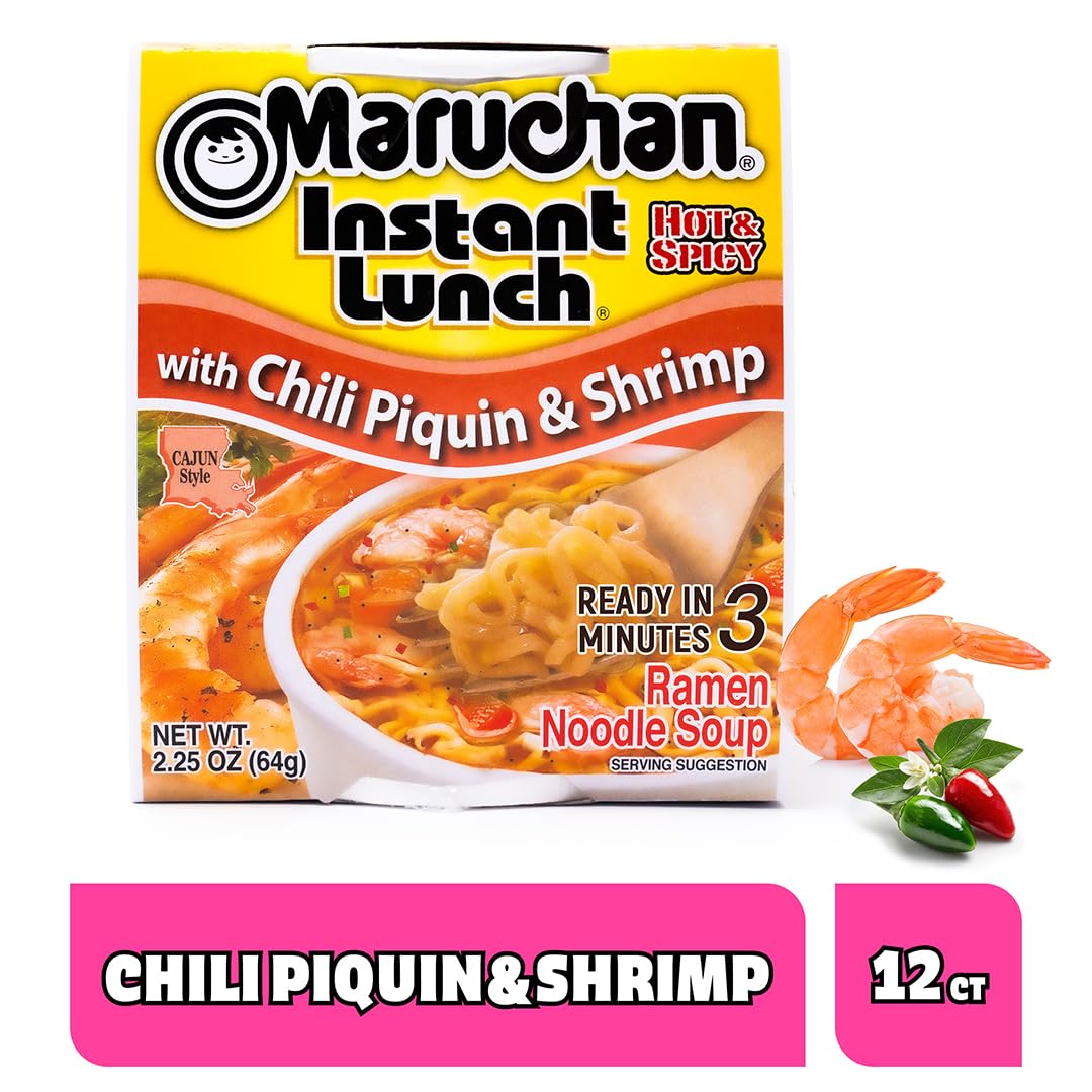 Instant Lunch Ramen Noodles Chili Piquin & Shrimp 2.25 Oz 12 Pack P96364
