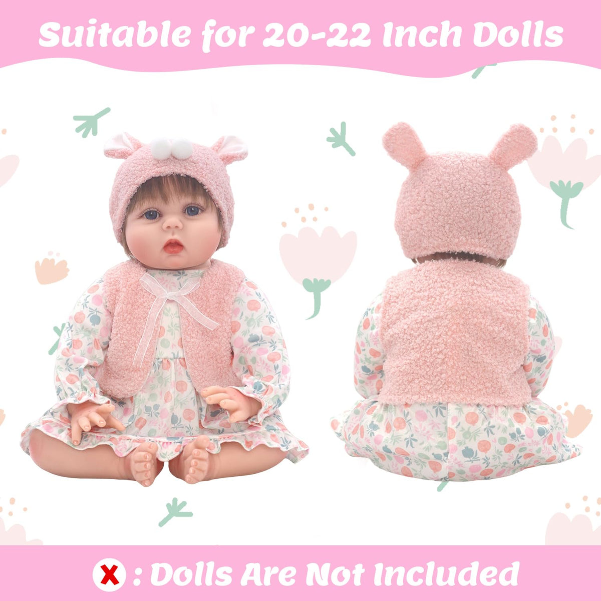 20-22 Inch Reborn Baby Doll Clothes & Accessories Set K707