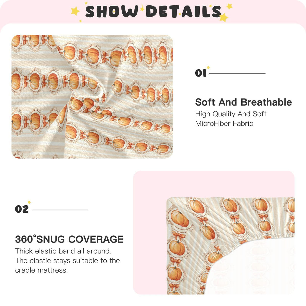 Soft Breathable Microfiber Crib Sheet B3373