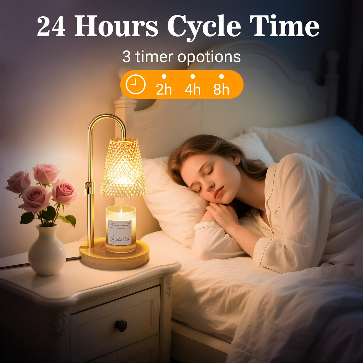 Adjustable Height Candle Warmer Lamp with Timer F631420